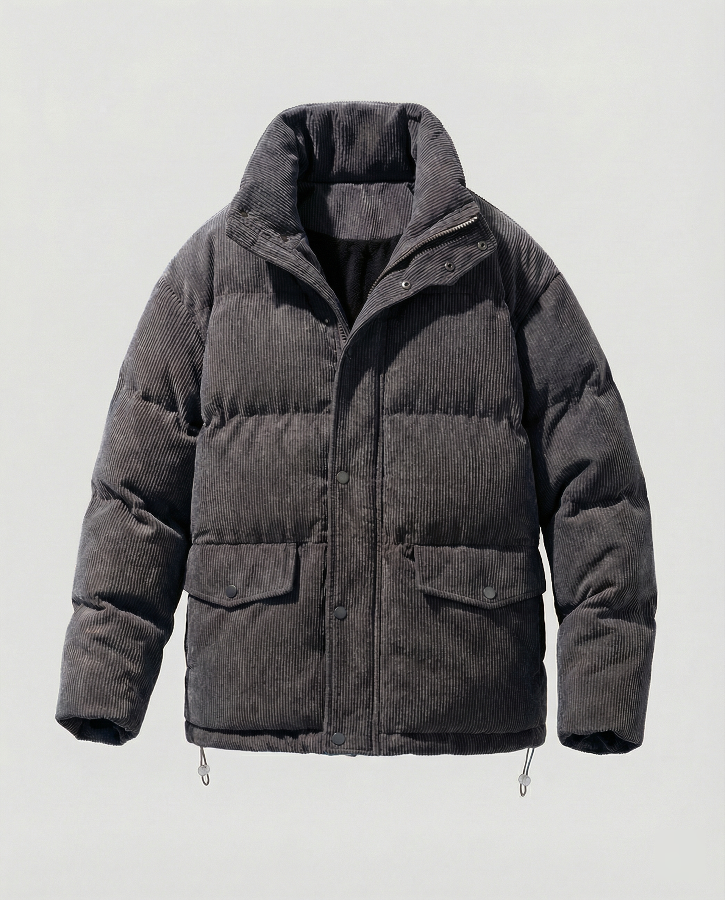Herren Steppjacke Warm Cord Winterjacke Braun