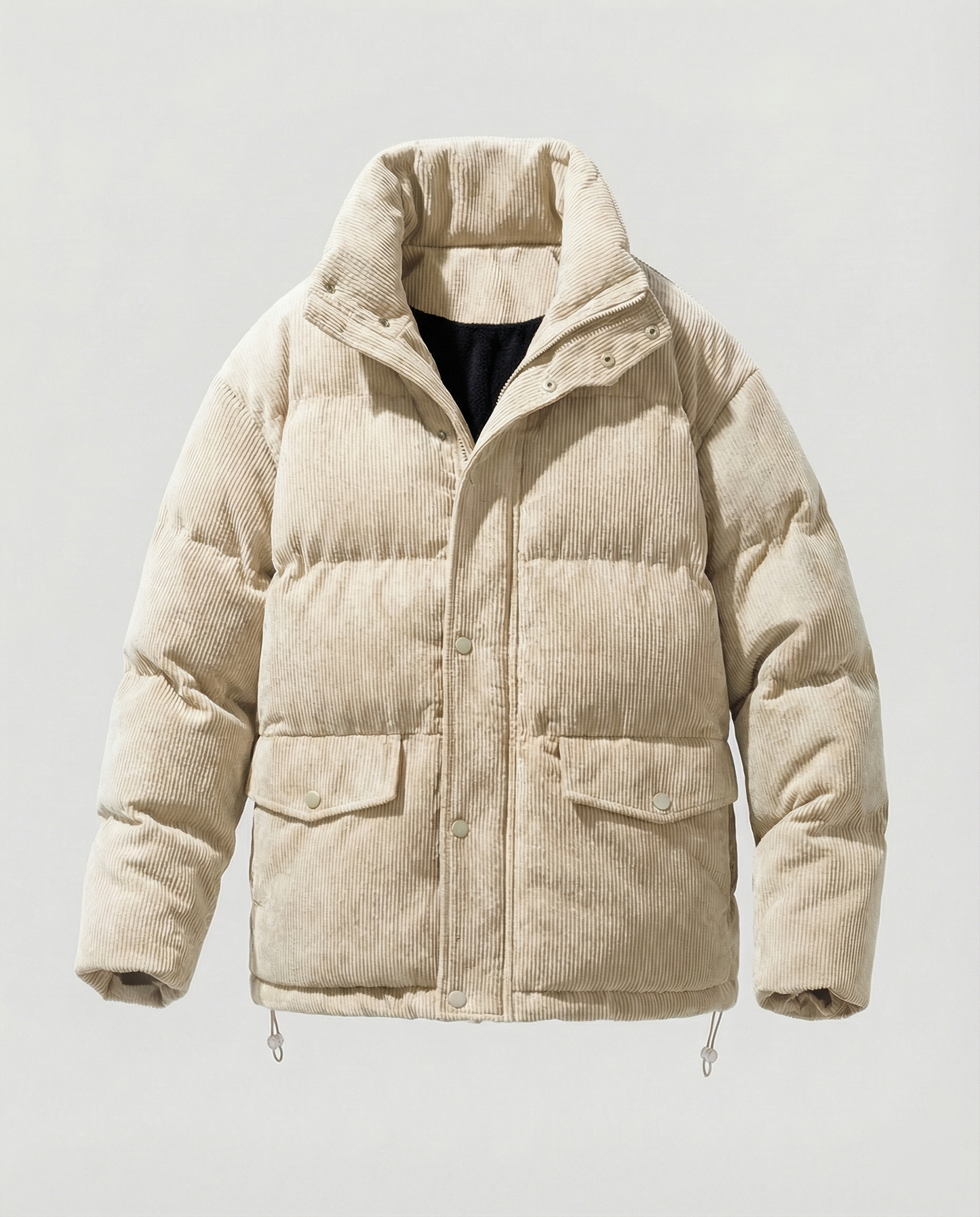 Herren Steppjacke Warm Cord Winterjacke Braun