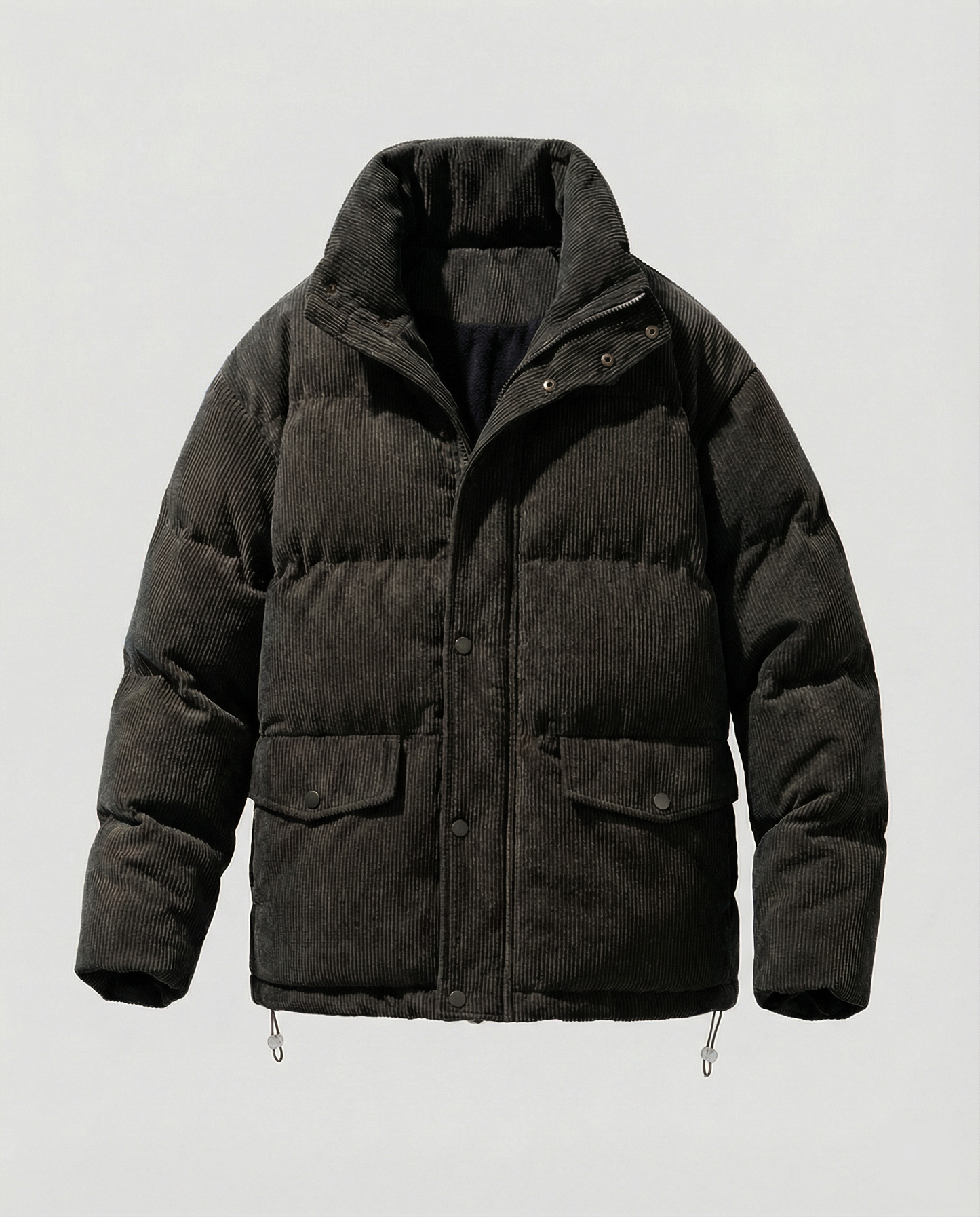 Herren Steppjacke Warm Cord Winterjacke Braun