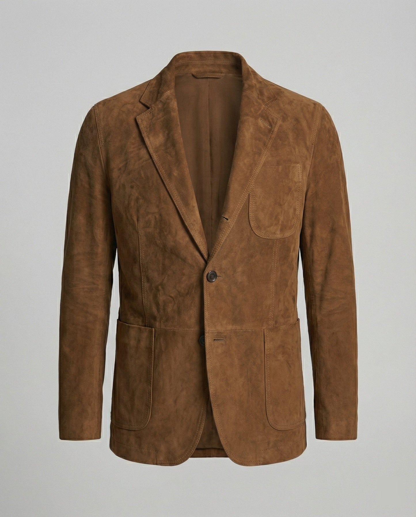 Herren Lederblazer Slim Fit Braun