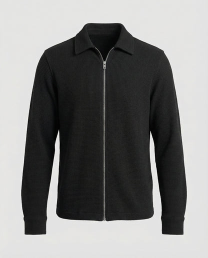 Herren Langarmshirt Elegantes Design Reißverschluss