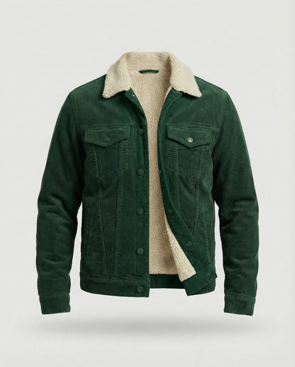 Herren Lederjacke Cord Elegant