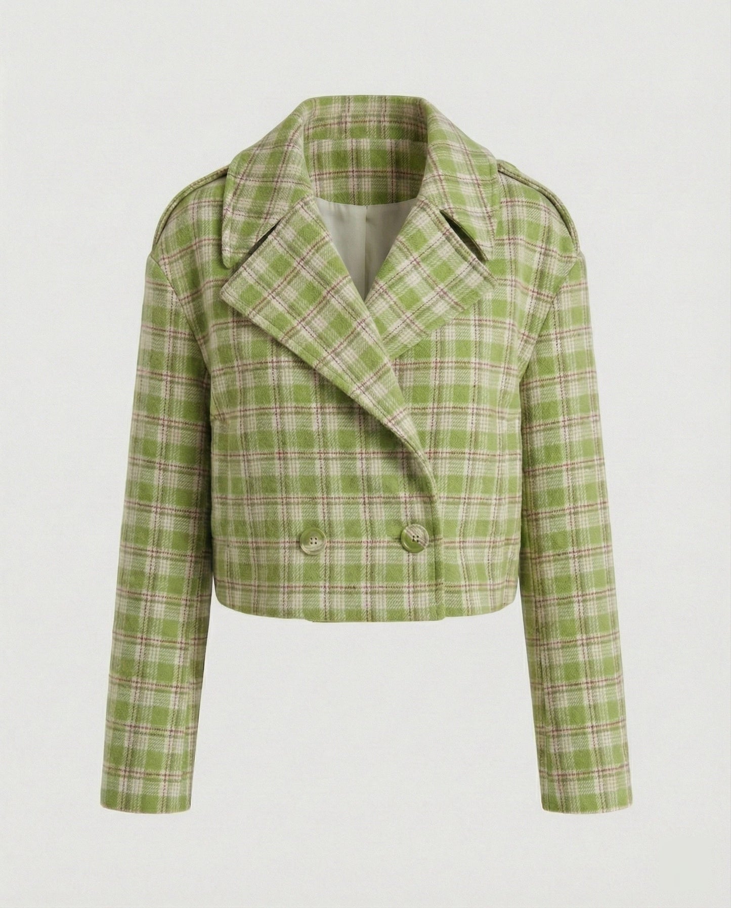 Damen Kurzjacke Karomuster Vintage Stil