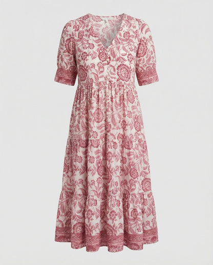 Damen Langkleid Blumenmuster Sommerkleid