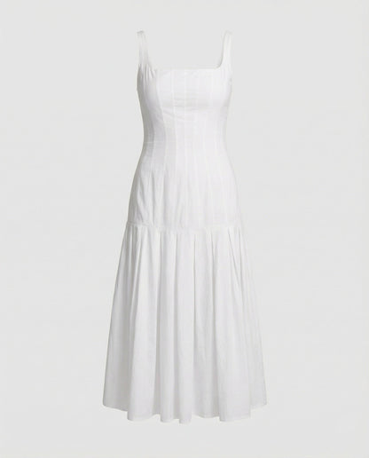 Damen Midikleid Eleganter Schnitt Frauenkleid