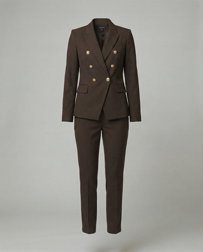 Damen Blazer Set Schick Modern Knopf