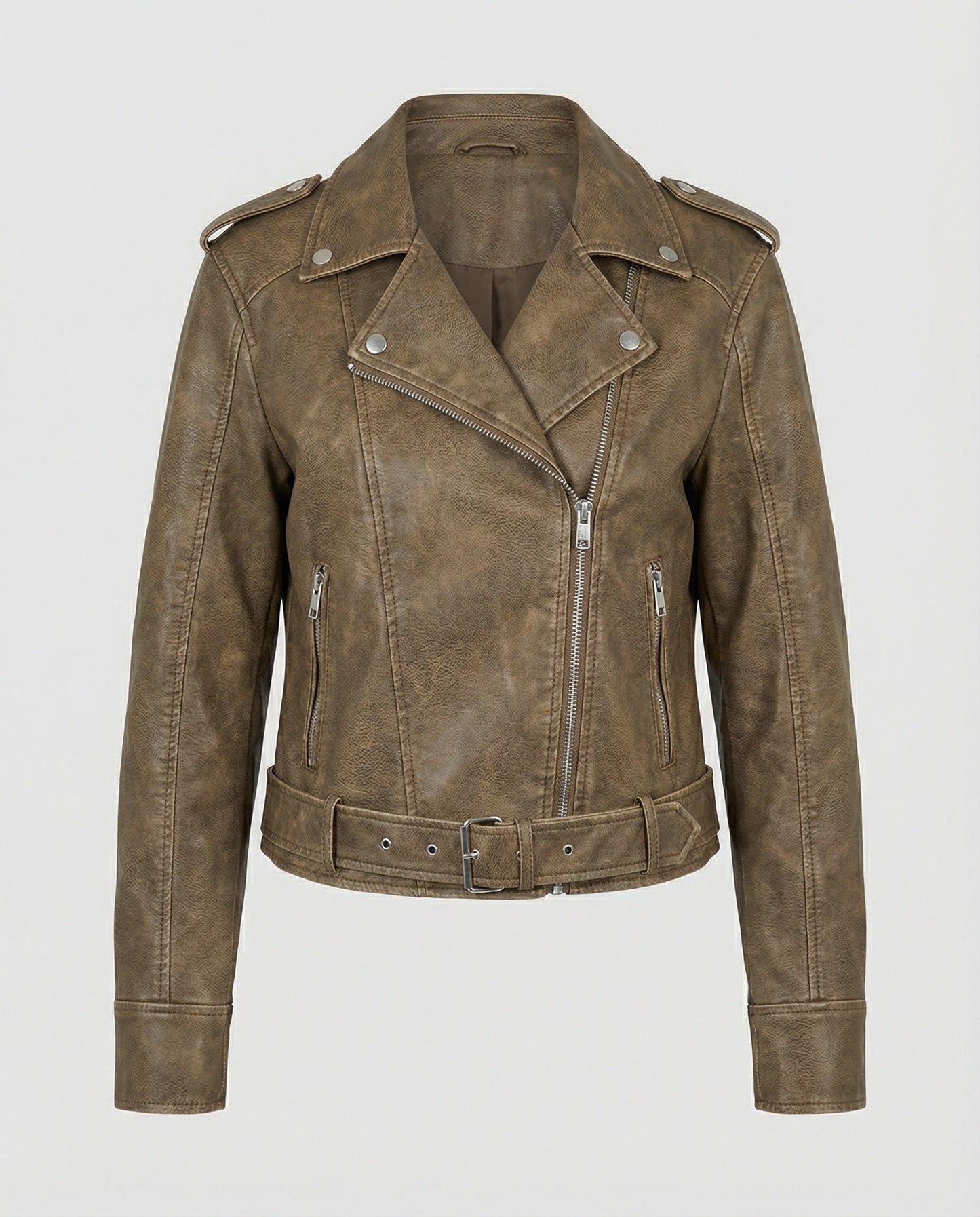 Damen Bikerjacke Lederlook