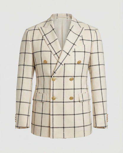 Herren Slim-Fit Blazer Doppelknöpfe Modern