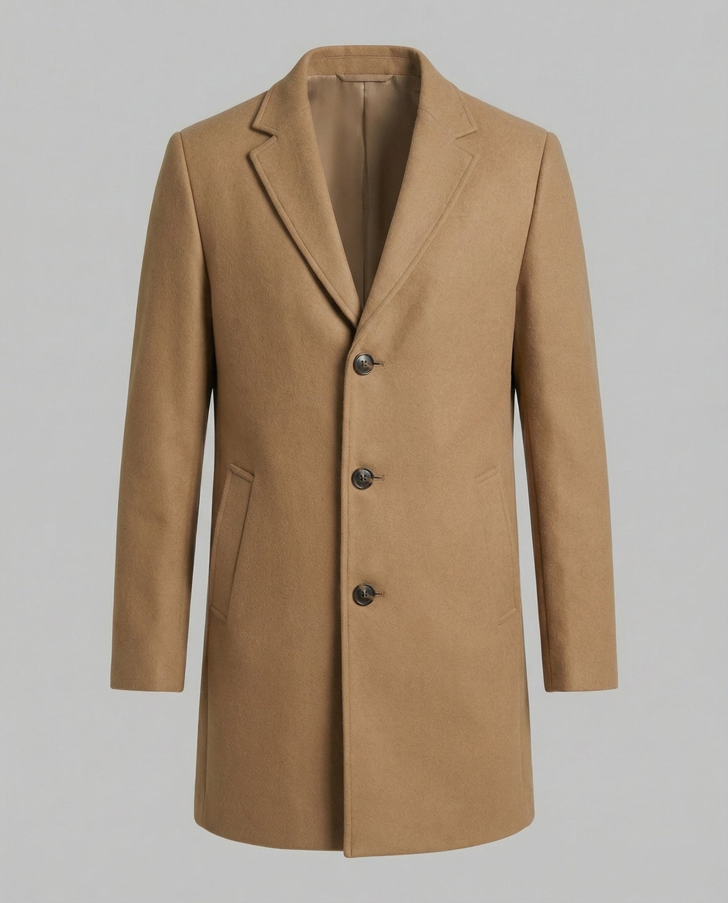 Herren Trenchcoat Lang Lederoptik Eleganter Mantel