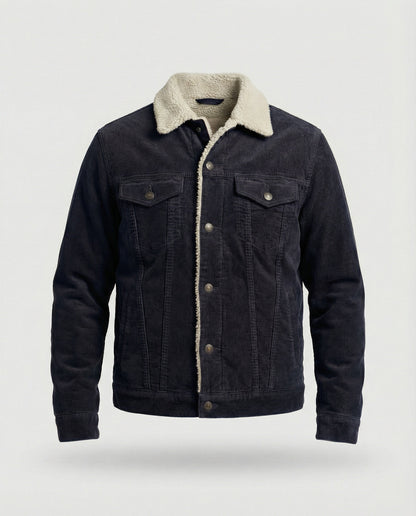 Herren Lederjacke Cord Elegant