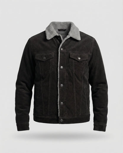 Herren Lederjacke Cord Elegant