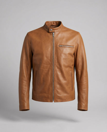 Herren Lederjacke Stehkragen