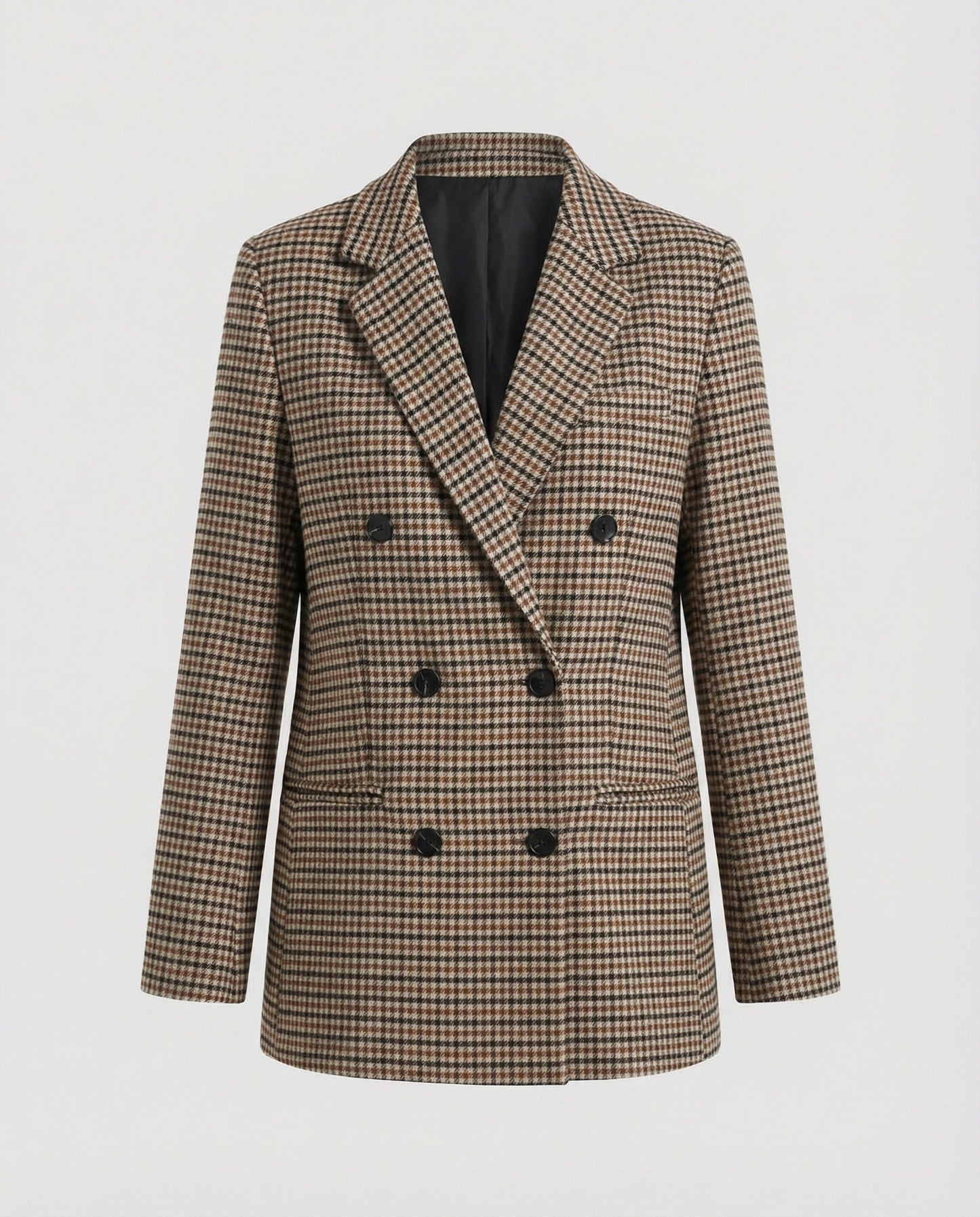 Damen Blazer Kariert Doppelknopf