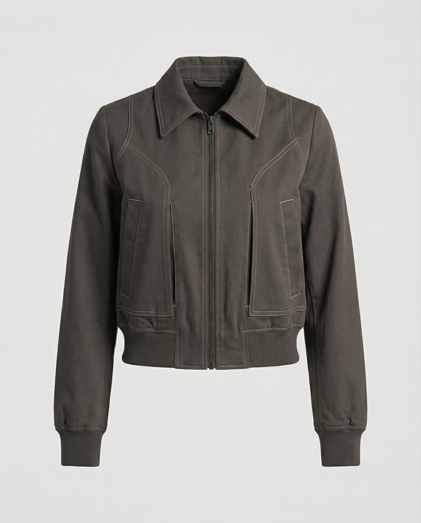 Damen Lederjacke Kurz Reißverschluss Modern
