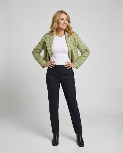 Damen Kurzjacke Karomuster Vintage Stil