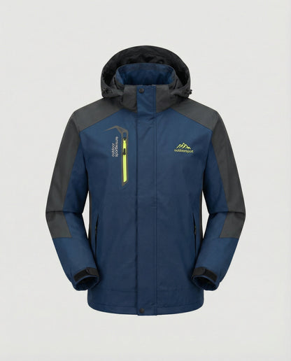 Wasserdichte Outdoor-Jacke mit Kapuze und Verstärkung