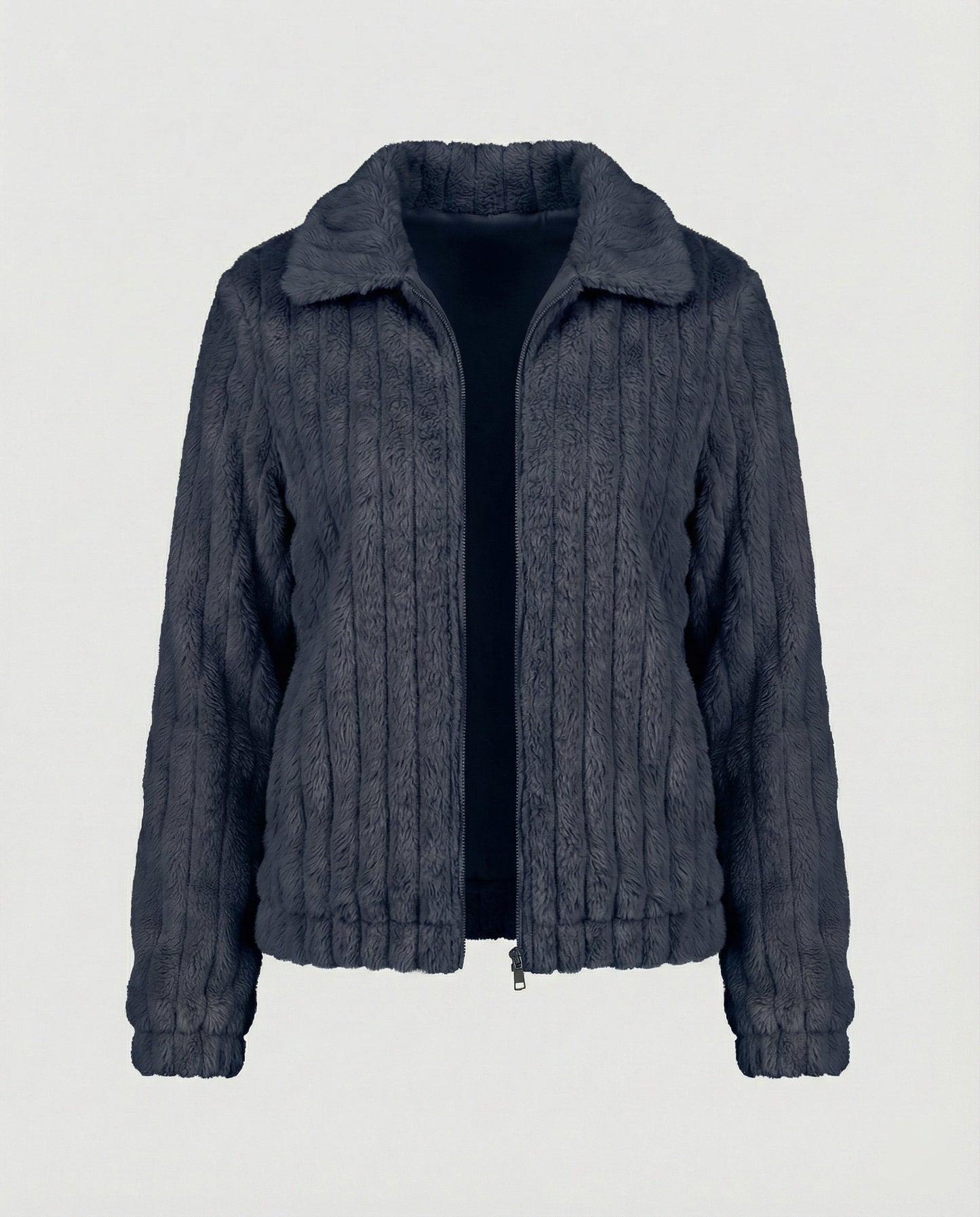 Damen Teddyjacke Stilvoll Mit Kragen Modern