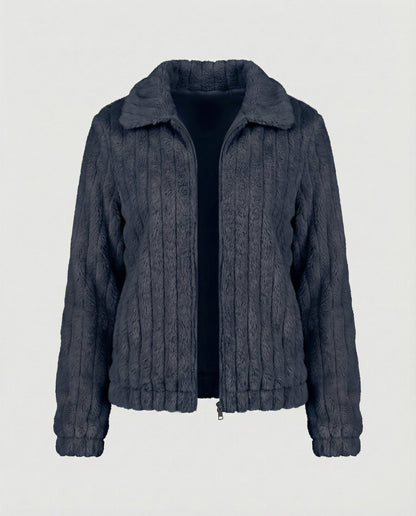 Damen Teddyjacke Stilvoll Mit Kragen Modern