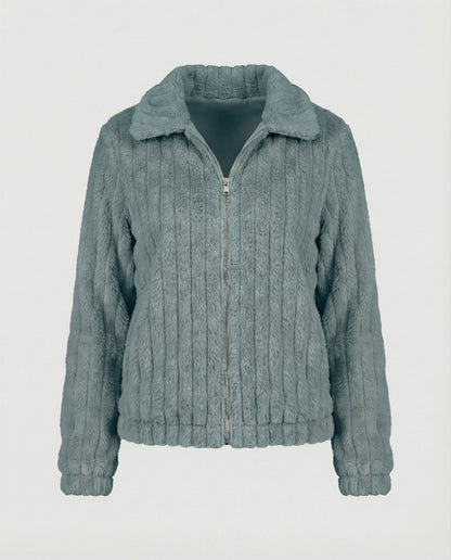 Damen Teddyjacke Stilvoll Mit Kragen Modern
