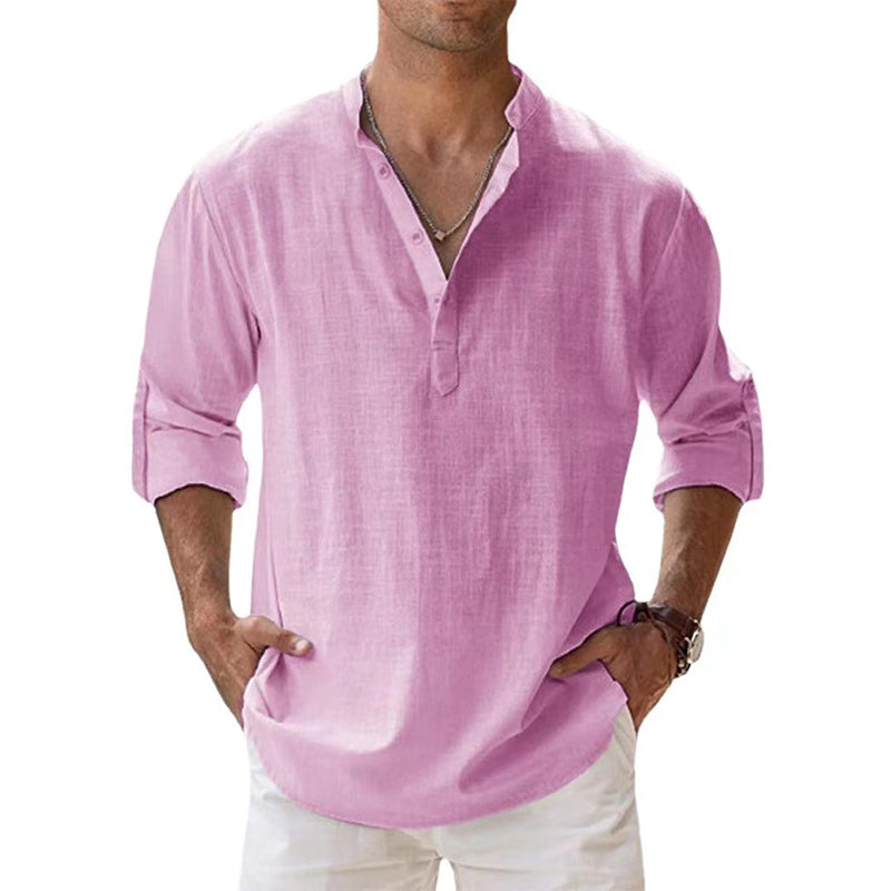 Herren Leichtes Baumwollhemd Sommer