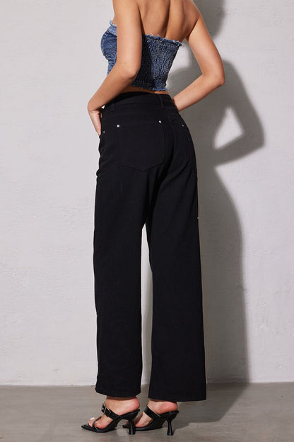 Damen Jeans Straight Fit Utility Stil