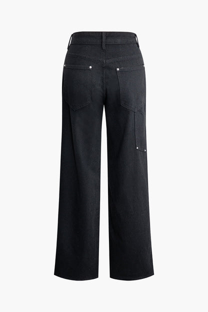 Damen Jeans Straight Fit Utility Stil