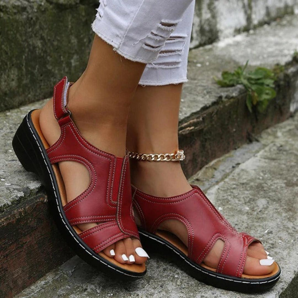 Damen Plateau Sandalen Cutout Schuhe