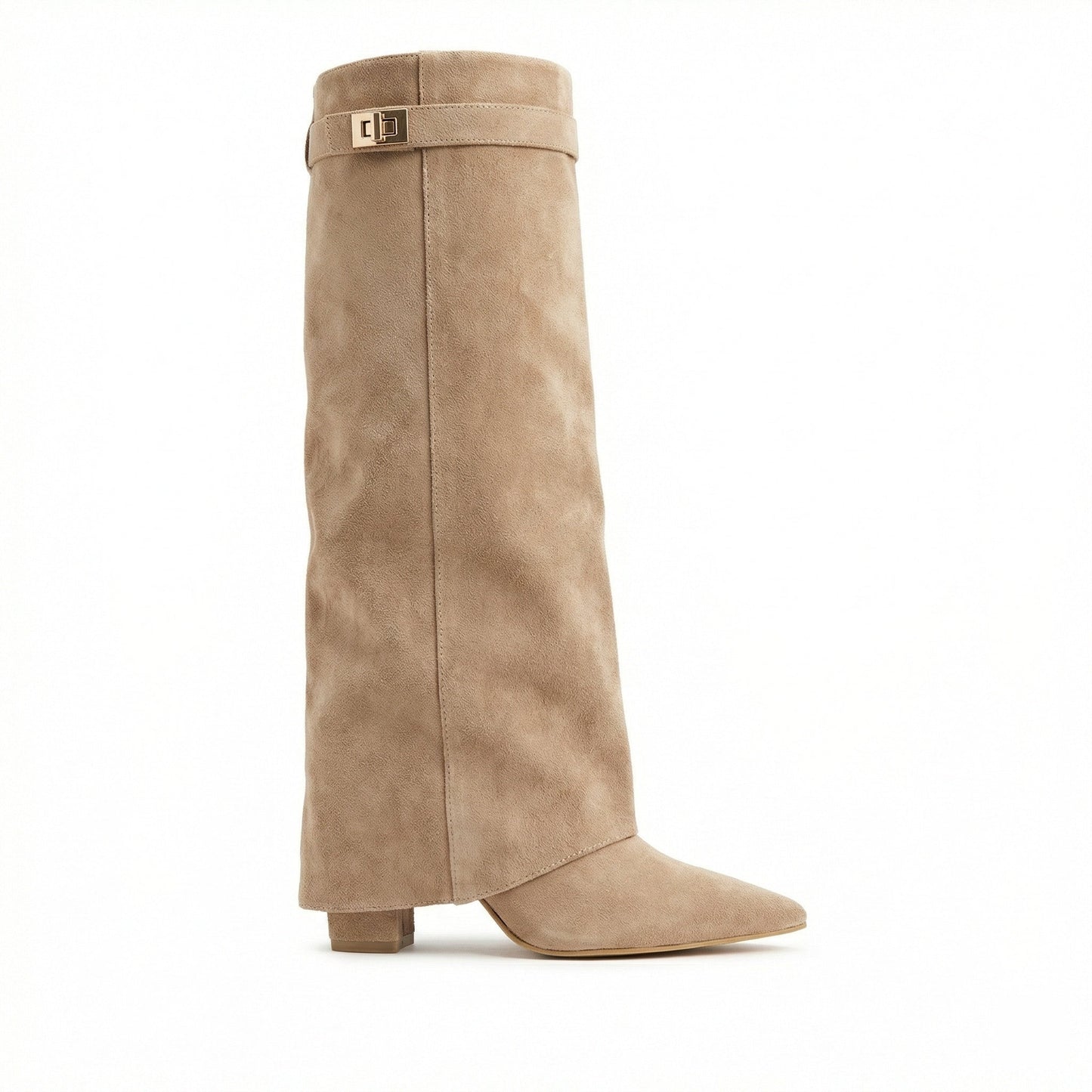 Damen Stiefel Wildleder Braun Heidi Stil
