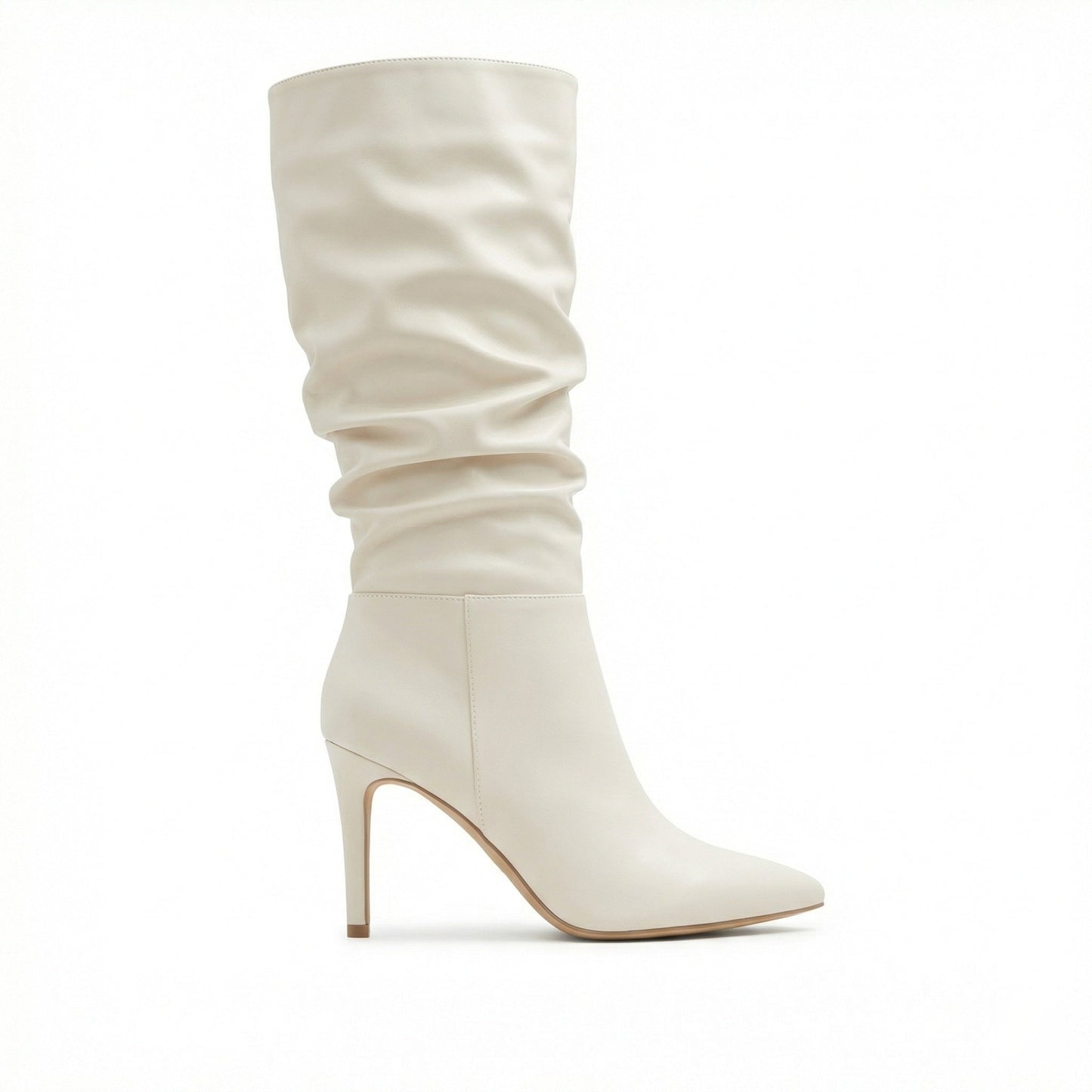 Damen High Heels Stiefel Gerafft