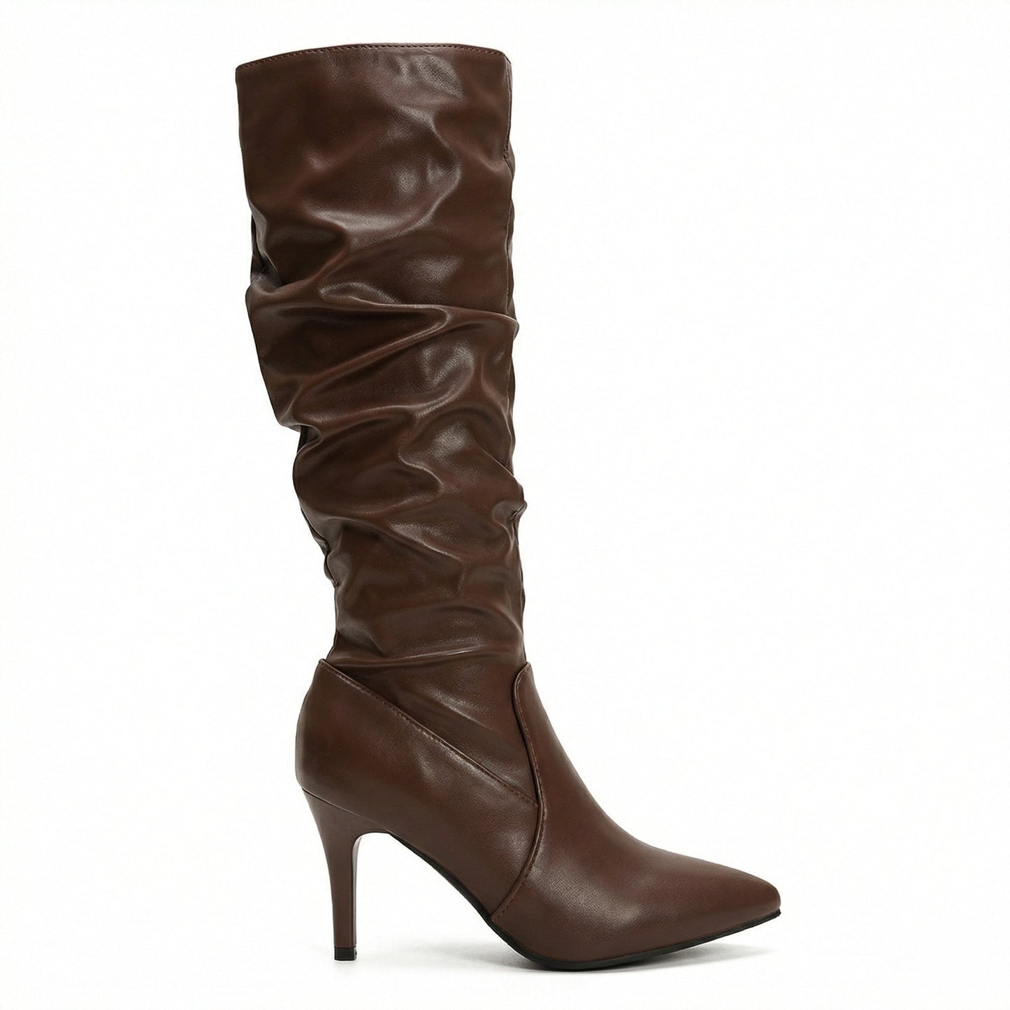 Damen High Heels Stiefel Gerafft
