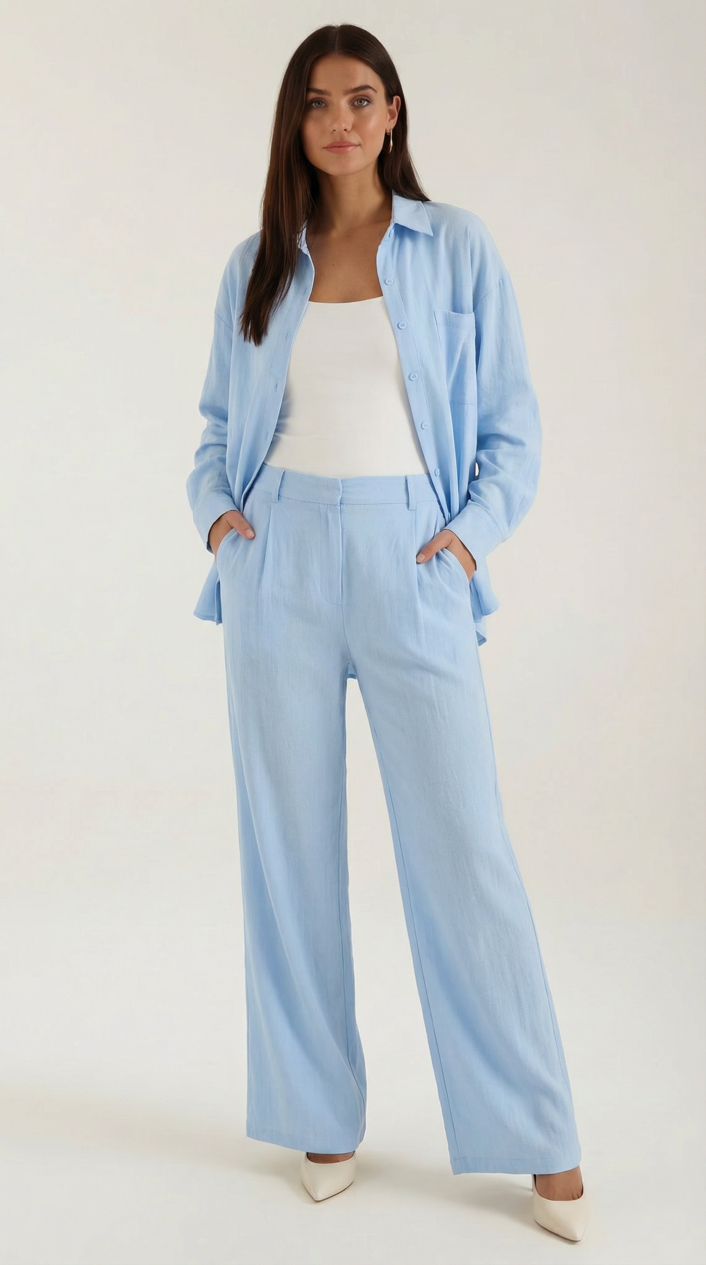 Damen Hemd-Hose-Set Knöpfe Elegant - Norvielle