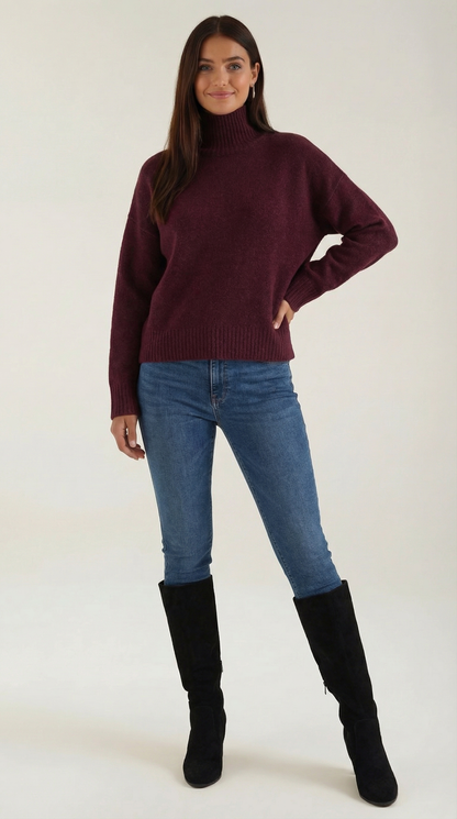 Damen Strickpullover Rollkragen Weich - Norvielle