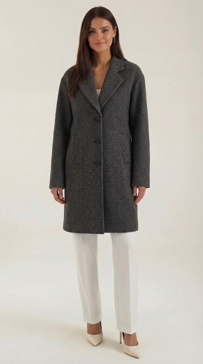 Damen Trenchcoat Grau Klassisch - Norvielle