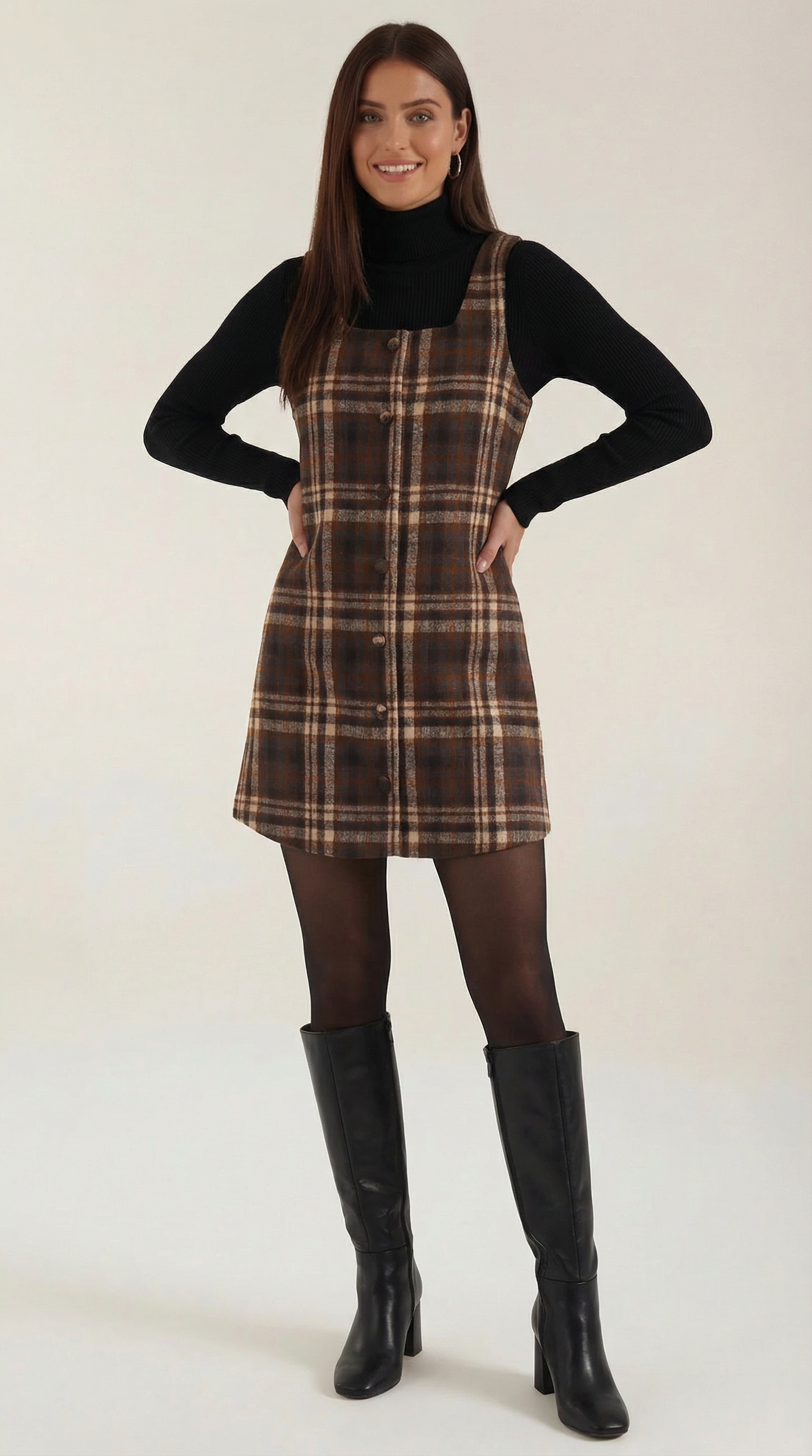 Damen Minikleid A-Linie Kariert Modern - Norvielle