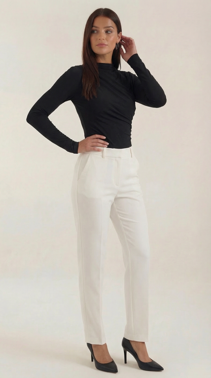 Damen Geraffter Langarm-Body Modern - Norvielle