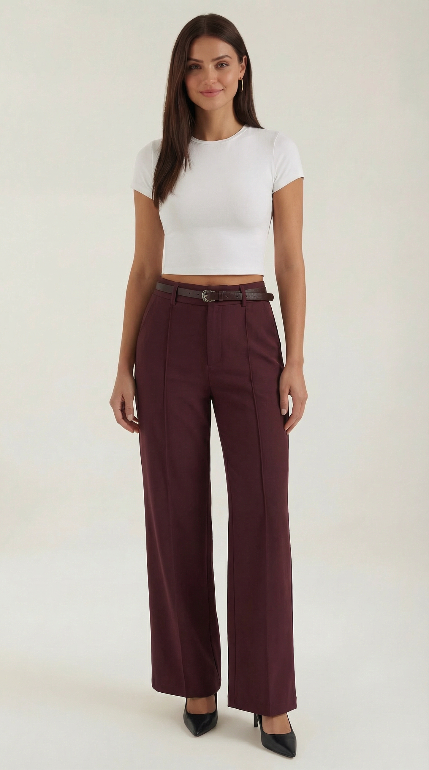 Damen Stoffhose Bequem Komfort Schwarz - Norvielle