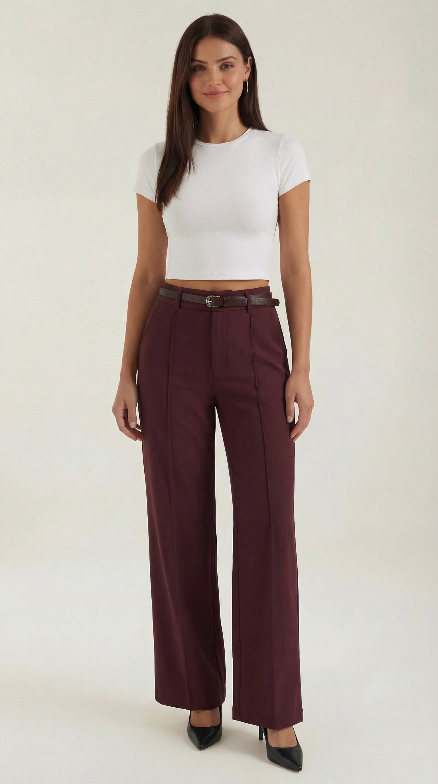 Damen Stoffhose Bequem Komfort Schwarz - Norvielle