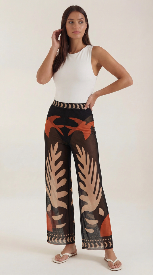 Damen Durchsichtige Hosen Boho Chic Transparent - Norvielle