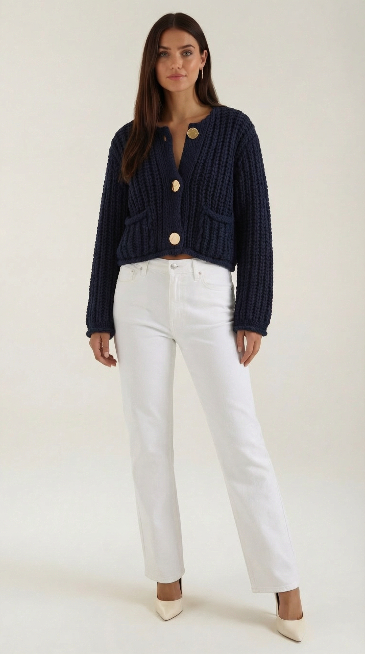 Damen Strickcardigan Modern mit Knöpfen - Norvielle