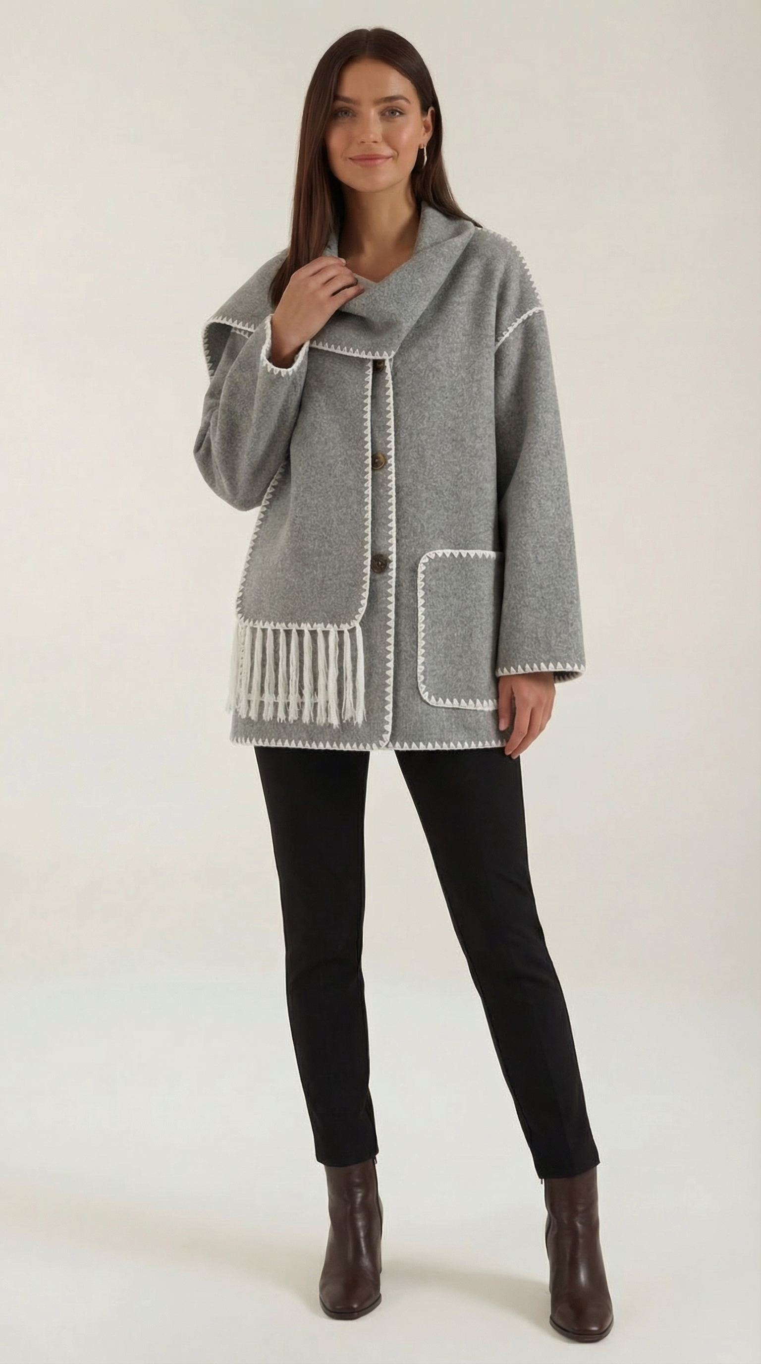 Damen Steppjacke Modern Kontrastbesetzt - Norvielle