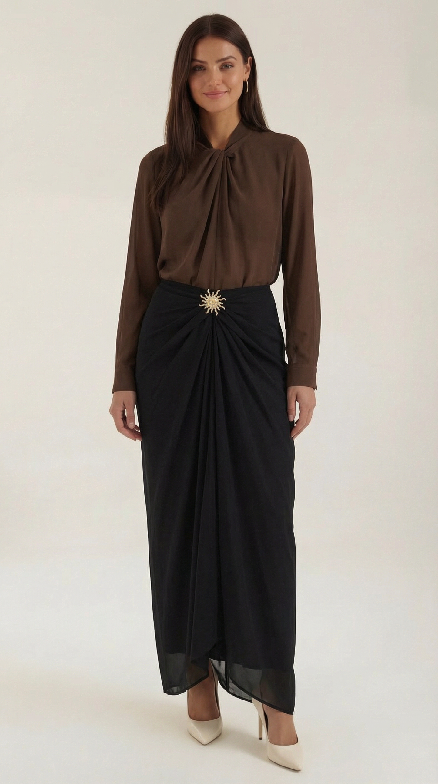 Damen Stehkragen Bluse Kurzarm Eleganz - Norvielle