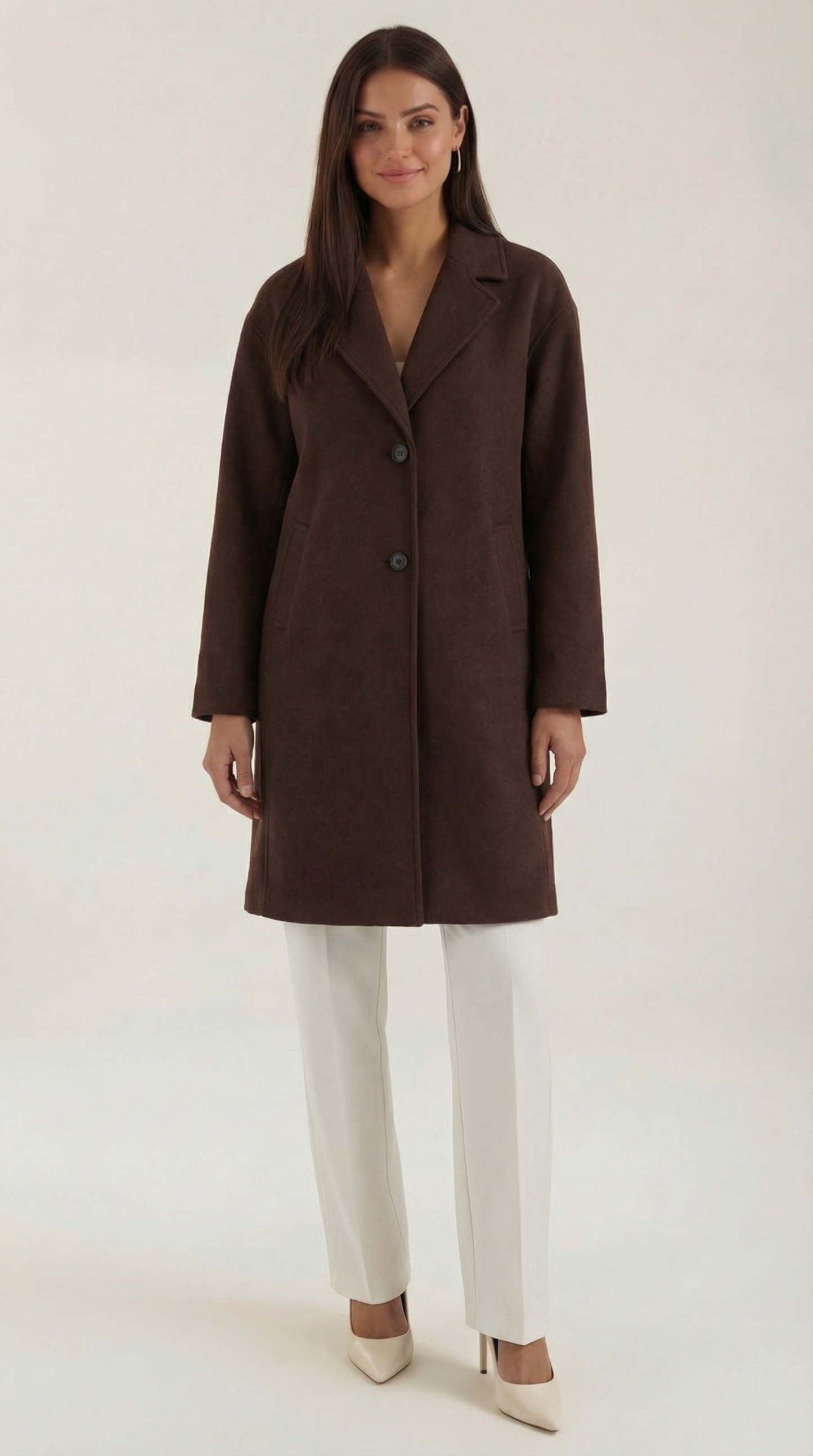 Damen Oversized Mantel Lang Schwarz - Norvielle