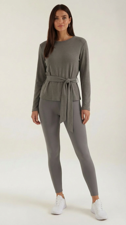 Damen Langarmtop mit Binden Detail - Norvielle