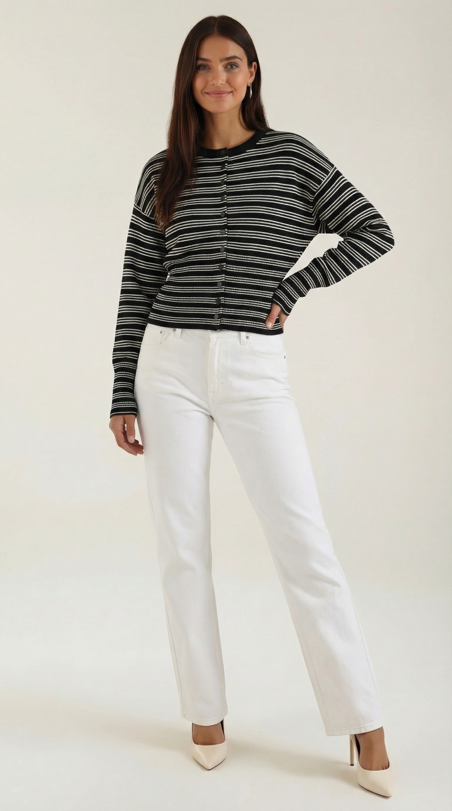 Damen Cardigan Streifen Modern - Norvielle