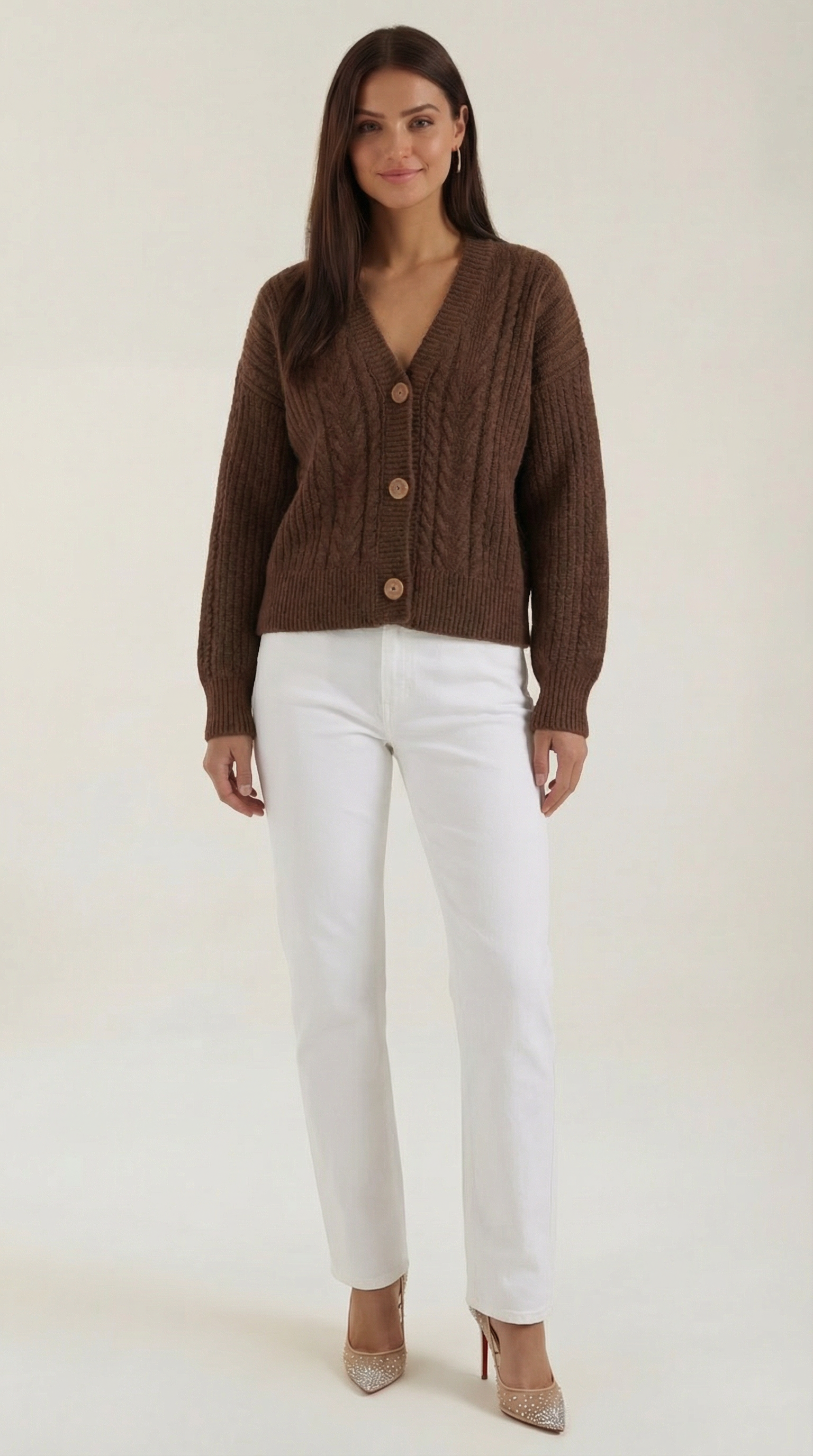 Großer Damen Strickpullover Oversized Zopfmuster - Norvielle
