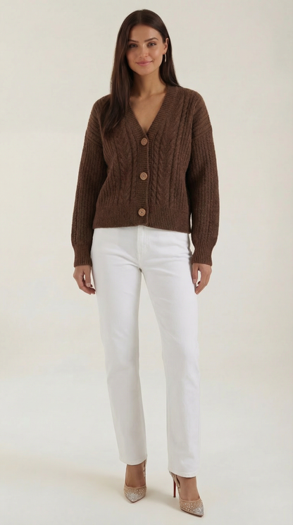 Großer Damen Strickpullover Oversized Zopfmuster - Norvielle