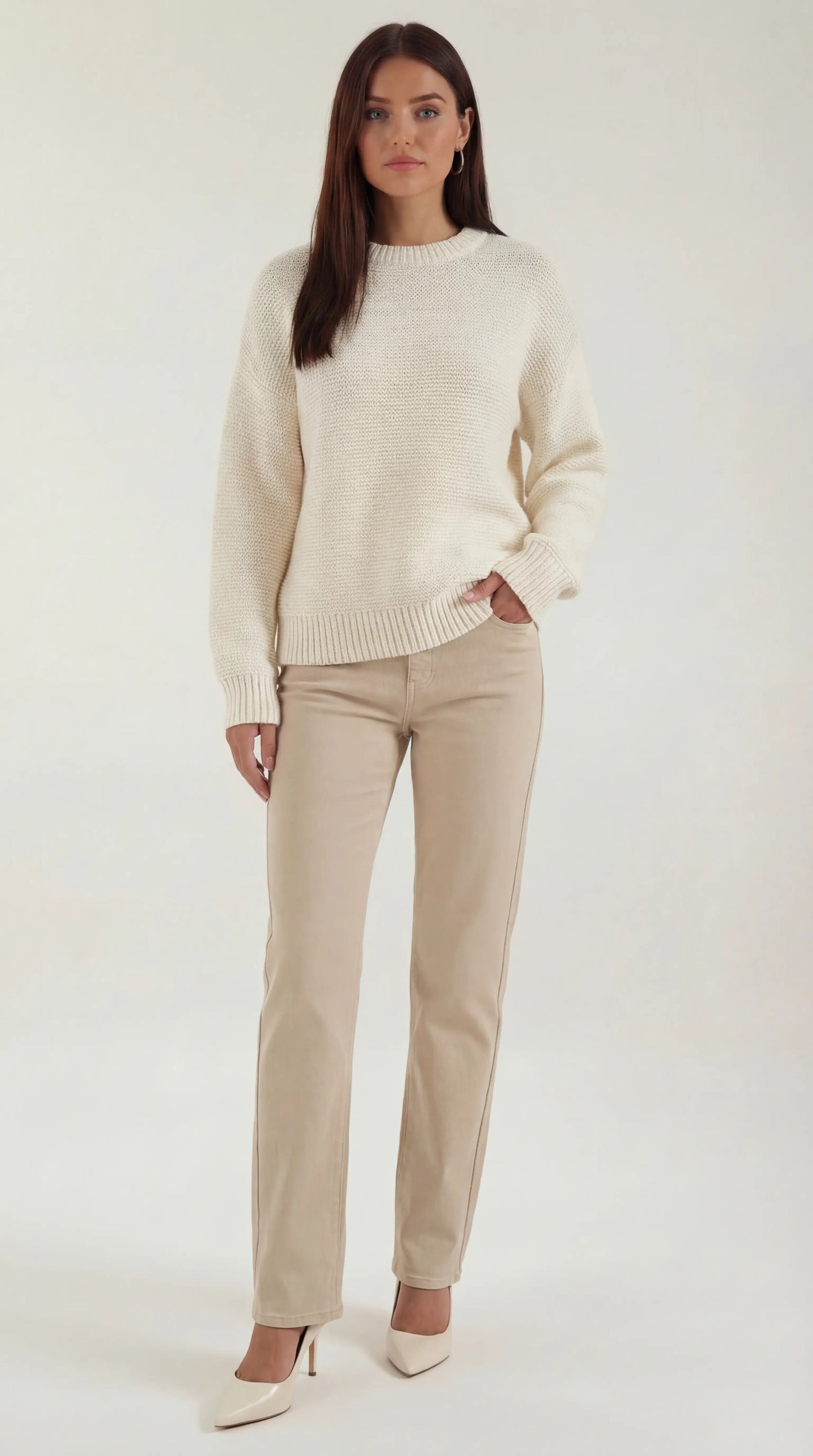 Damen Strickpullover Gerippt Warm - Norvielle