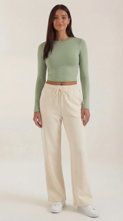 Damen Langarm-Oberteil Modern Crop- - Norvielle
