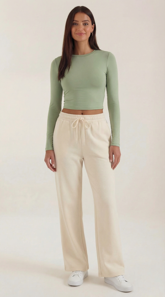 Damen Langarm-Oberteil Modern Crop- - Norvielle