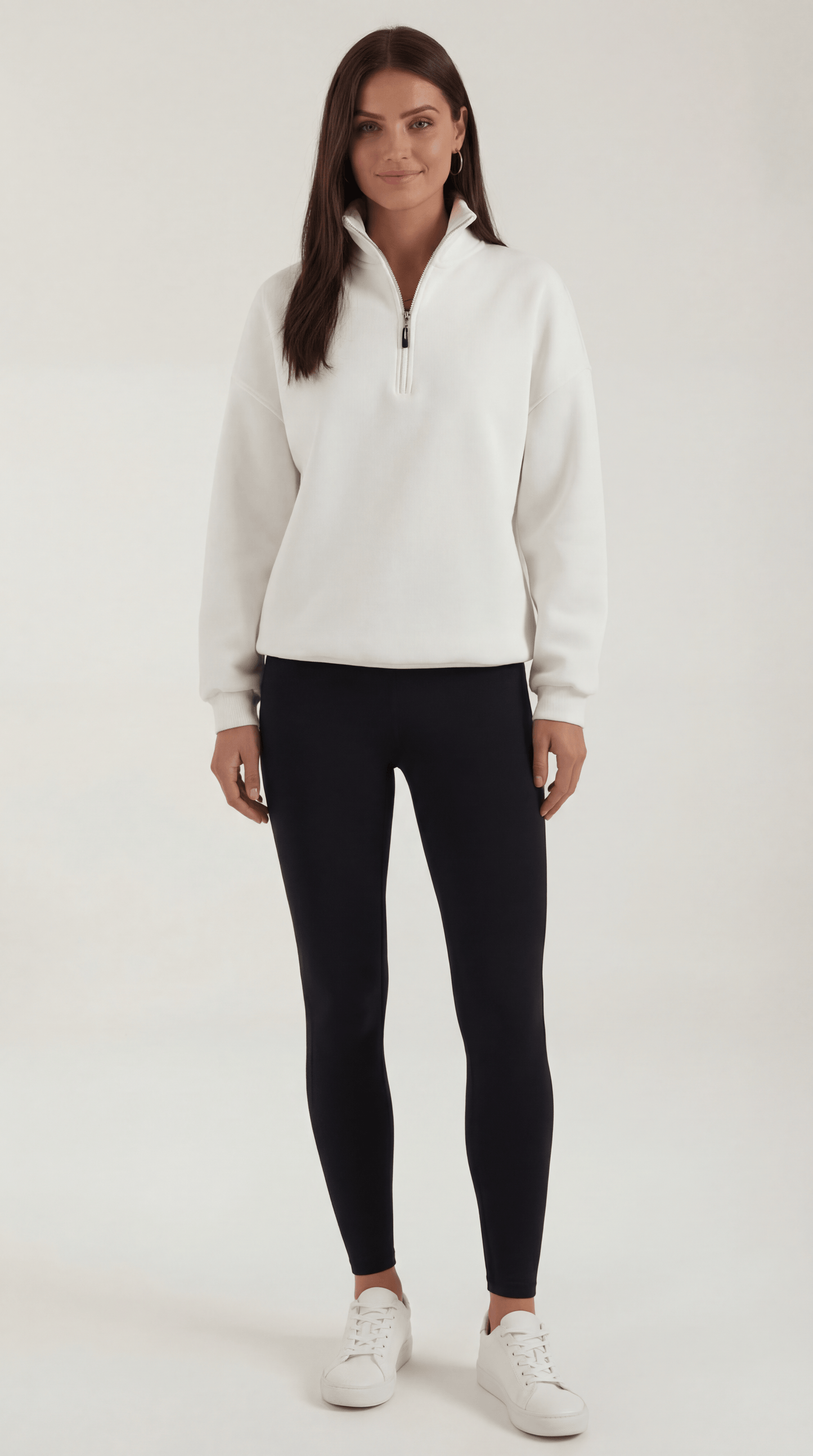 Großer Oversize Pullover Quarter-Zip Warm - Norvielle